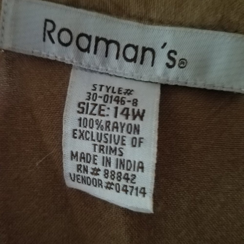 Roaman's Gold Embroidery button blouse.  Size 14 Womens - Picture 5 of 10